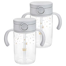 Richell 利其爾 Astar 吸管杯, 2個, 320ml, 淺灰色