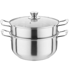 IH感應雙耳不鏽鋼雙層湯鍋+鍋蓋, 26cm, 1組