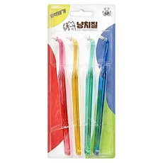nyangchijil 寵物貓狗牙刷 4入組, 1套, 紅、黃、綠、藍