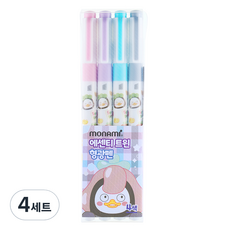 monAmi Pengsoo 雙頭螢光筆 Fresh Air 4色組, 粉彩粉 + 粉彩紫 + 粉彩藍 + 冷灰色2, 4套