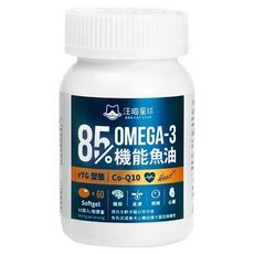 DOG CAT STAR 汪喵星球 85%機能魚油 60顆, 500mg, 心臟/肝臟, 1瓶