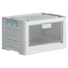 收納部屋 摺疊玩具收納箱 18L, 1個, 藍白色