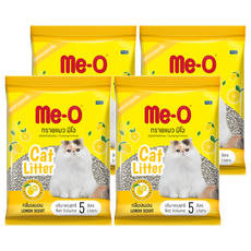 Me-O 咪歐 凝結貓砂 天然無毒 氣味控制 高效吸水 超低粉塵 檸檬清香 4.3KG(5L), 4袋