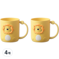 The Jaka 彩色獅子漱口杯 FREE, 黃色, 4個