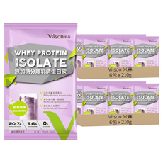 Vilson 米森 無加糖分離乳清蛋白飲 藍莓莓果 6包*2盒 (210g/盒) 方便攜帶