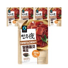 청정원 바로 eat 안주夜 달콤쫄깃 육포, 30g, 5개