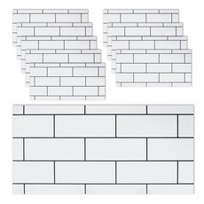 Tamsaa 自黏式磁磚裝潢壁貼 白色長方形磁磚, 10個