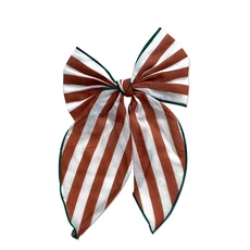 Grech&Co 蝴蝶結造型髮夾 1個 tripe Atlas + Tierra, 大, 條紋白