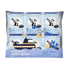 chun pin 雋品 岩燒海苔 原味 12包, 38.4g, 1袋