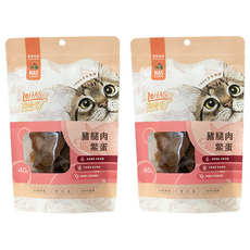 LOHAS 肉嗨吃 NAS 天然草本貓零食, 40g, 2包, 豬腿肉 + 鱉蛋粉