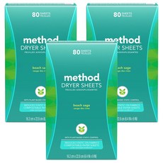 method 香氛柔軟烘衣片, 海藍鼠尾草, 80片, 3盒