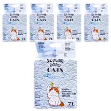 DORO CAT 豆乳貓混合砂, 輕質型豆腐貓砂條狀+球狀礦物貓砂, 適用單層貓砂盆, 無味, 7L, 5包
