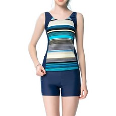 Summer love 夏之戀 大女長版二件式泳裝 上衣+四分褲+泳帽+活動式罩杯, 2L, S21717-954-04