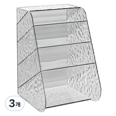 루시마켓 아크릴 데스크 오거나이저 M 134 x 147 x 203 mm, 투명, 3개