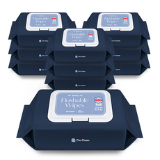 I'm Clean 低刺激坐浴盆濕紙巾 蓋型, 60g, 80張, 10個