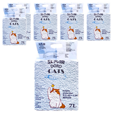 DORO CAT 輕質型豆腐貓砂條狀+球狀礦物貓砂 適用單層貓砂盆, 無味, 7L, 6包