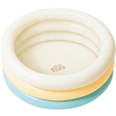 我的小老虎嬰兒池+小袋+保養用透明貼紙套裝, 大理石白 奶油黃 淺藍色