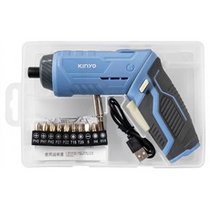 Kinyo 可旋式電動起子 附USB Type-C線 + 起子頭10件組, 1盒