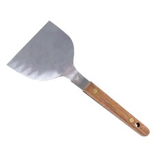 鐵板燒平鏟 105T, 1支, 木頭, 不鏽鋼, 銀色