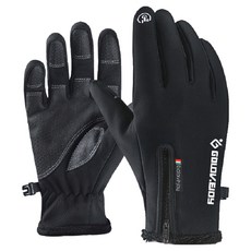 S-SportPlus+ 機車手套 基本20 L 防風防水保暖觸控手套, 黑色