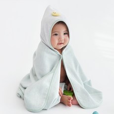 Bamboo bebe 舒適連帽浴巾, 1入, 薄荷綠