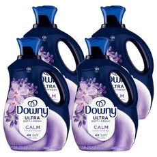 다우니 울트라 캄 섬유유연제 라벤더 앤 바닐라빈 본품, 2.4L, 4개