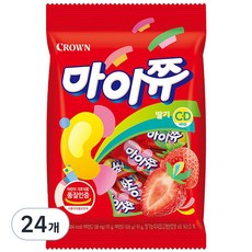 크라운 마이쮸 딸기 츄잉캔디, 92g, 24개