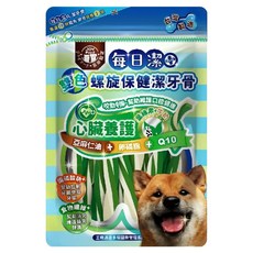 JOY FOOD 喜樂寵宴 每日潔 雙色螺旋保健潔牙骨 心臟養護, 1包, 葉綠素 + 牛奶口味, 300g