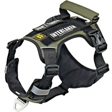 Needs the Pet. Interlaken Slim 2.0輕量雙色前扣狗狗胸背帶, 黑色 + 卡其色