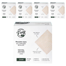 SINCERELY Frog 波浪紋拋棄式抹布 超級吸水 可重複使用多達10次, 50張, 5盒