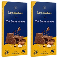 Leonidas 平板牛奶鹽烤杏仁, 100g, 2個