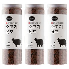 원더푸드 강아지 져키, 소고기, 1kg, 3개 소고기, 1kg, 3개