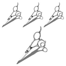 박준뷰티랩 프리미엄 홈케어 헤어 미용가위 16cm, 실버, 4개