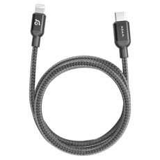 ADAM elements 亞果元素 PeAk II C120B USB-C 對 Lightning 連接線, 120cm, 黑色, 1條