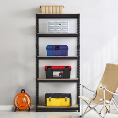 피피랙 국내생산 무볼트 무소음 조립식 앵글선반, 블랙, 5단