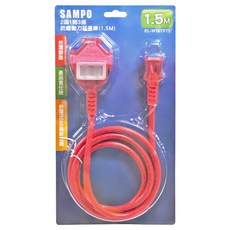 SAMPO 聲寶 2蕊1開3插防塵動力延長線 2孔 EL-W13T5T1, 1.5m, 紅色, 1條