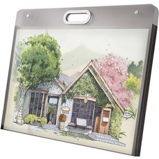 圖畫紙素描文件收納盒 大型 4K A2, 黑色, 1個