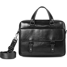 CAPACCI 男士皮革公事斜背包 YB_CCI1001, 黑色