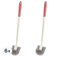 블럭마트 욕실 사각지대 없는 강모 변기솔, 레드, 6개