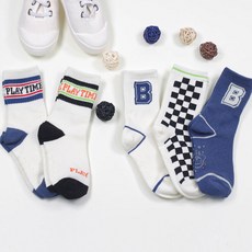 兒童Dear Socks帆布中筒襪5雙組