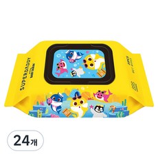 슈퍼대디 아기상어 에디션 옐로우 유아물티슈 휴대캡형