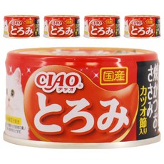 INABA CIAO 啾嚕 多樂米濃湯罐, 鰹魚燒 + 雞肉 + 柴魚片, 80g, 5罐