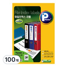 Printec 文件索引標籤貼組 V3290-20, 30個車位, 100個