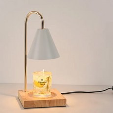 原木融蠟燈 定時+調光款 15*15*38cm 金屬+原木, 白色