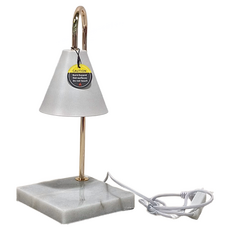 大理石融蠟燈 定時+調光款 15*15*38cm 金屬+大理石, 霧面白 + 白大理石