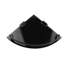 Cocos 轉角鋼化玻璃架 + 支架 + 螺絲, 黑色, 1個