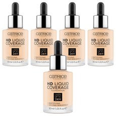 캐트리스 HD 리퀴드 커버리지 파운데이션 30ml, 002호 포슬린베이지, 5개