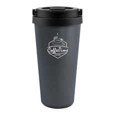 OMORY 304陶瓷塗層手提隨行杯 500mL 外鋼內陶瓷 保溫保冷, 尊榮灰, 1個