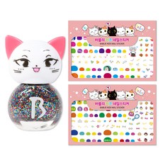 Bobble 兒童美甲貓五色 Bling Ping + 兒童美甲貼紙套組, 隨機發貨, 1套