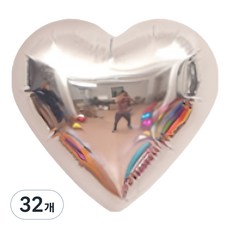 메리벨르 파티 글로우 하트 풍선 30cm, 실버, 32개